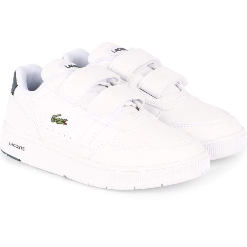 Lacoste Crocodile logo on the side white velcro sneakers 1
