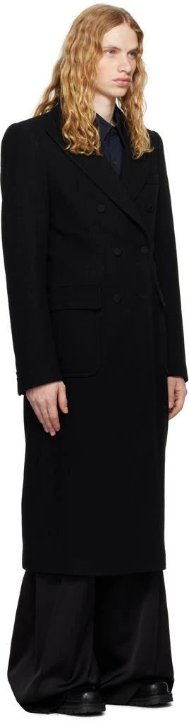 Dries Van Noten Black Tight Fit Wool Coat 2