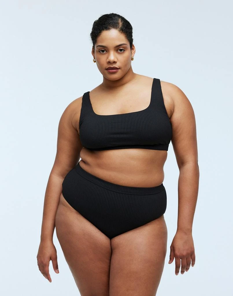 Madewell Plus Ribbed High-Rise Bikini Bottom 1