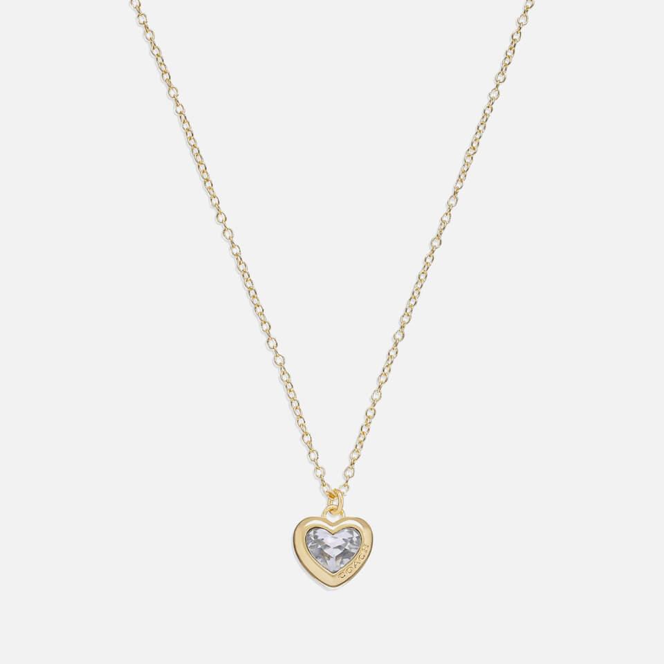 Coach Coach Heart Gold-Tone Pendant Necklace