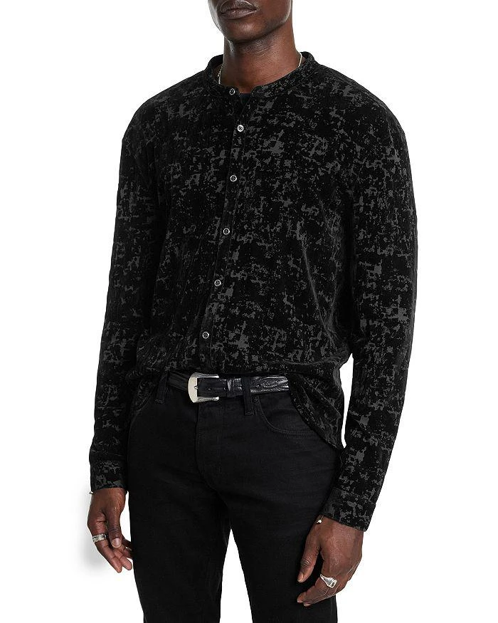 John Varvatos Valencia Regular Fit Velour Burnout Shirt 1