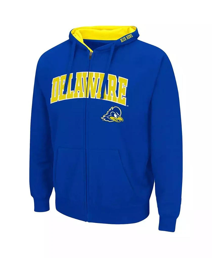Colosseum Men's Royal Delaware Fightin' Blue Hens Arch and Logo 3.0 Full-Zip Hoodie 3