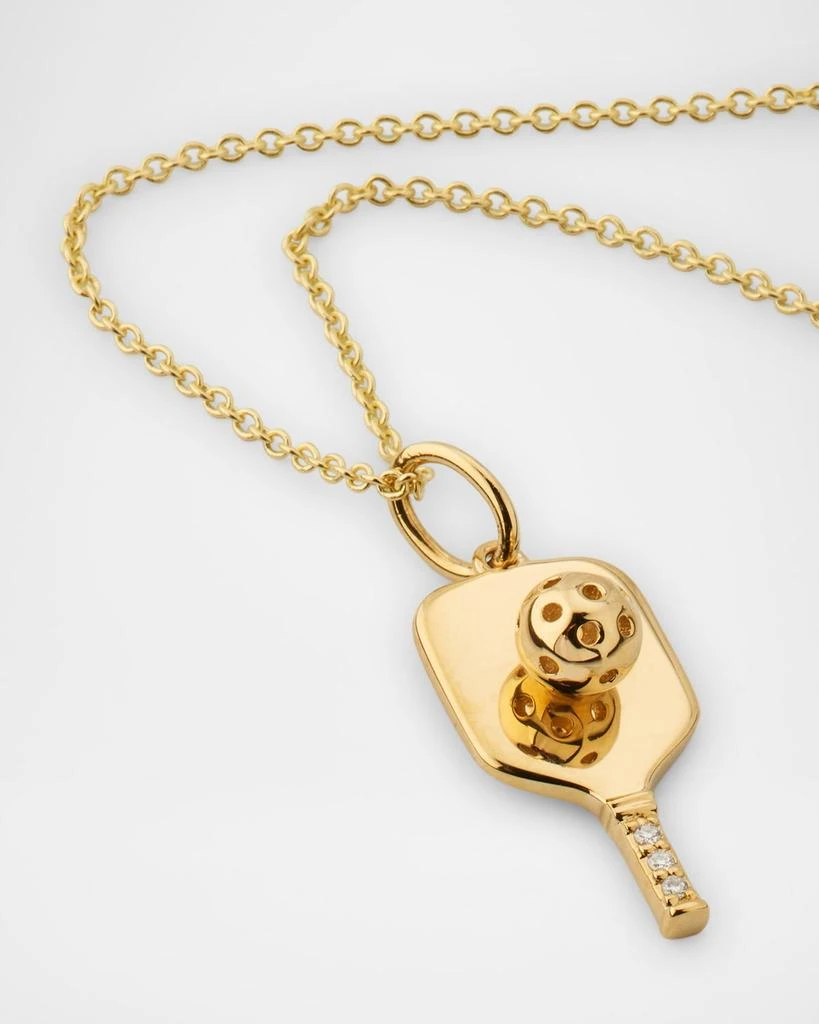 Sydney Evan 14K Yellow Gold Pickleball Charm Necklace with Diamonds 3