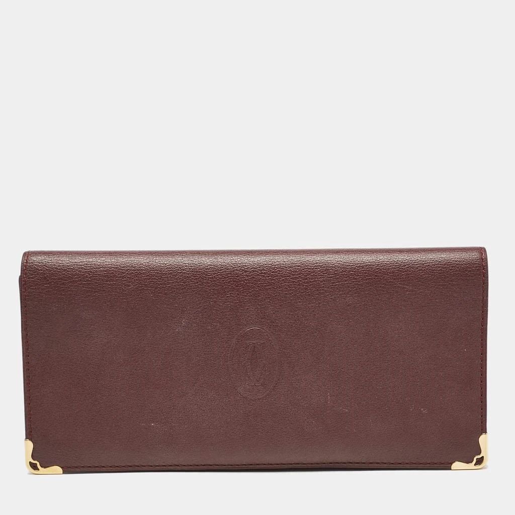 Cartier Cartier Burgundy Leather Must de Cartier Long Bifold Wallet 1