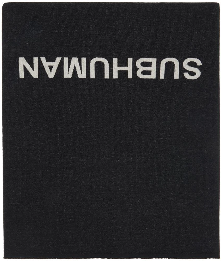 Rick Owens Black & Off-White Subhuman Blanket Scarf 2