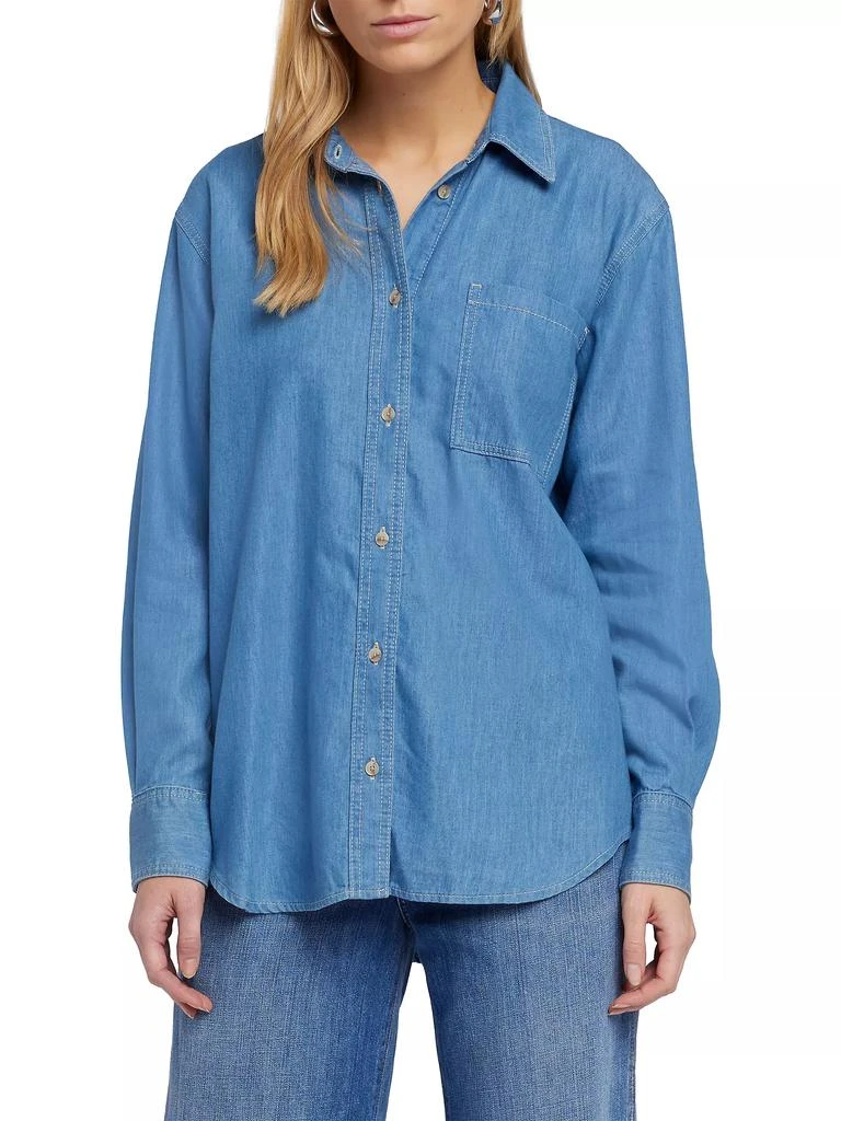 7 For All Mankind Oversized Denim Button-Front Shirt 3