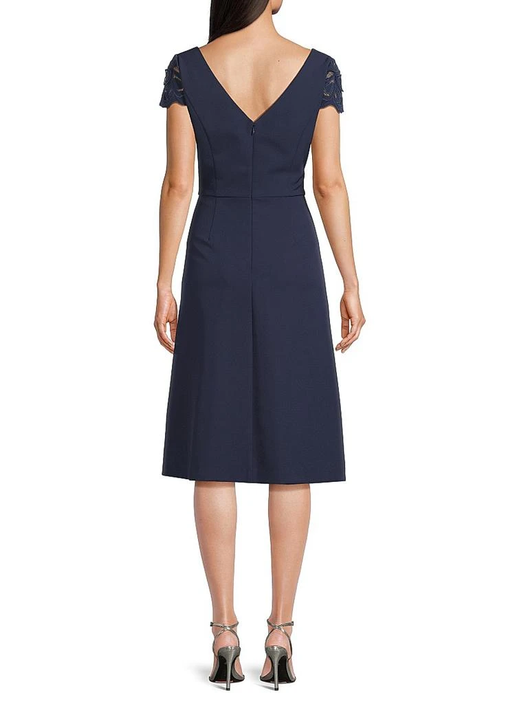 Kay Unger Women's Juliette Lace-Trimmed Cocktail Dress - Dark Midnight - Size 4 Kay Unger Women's Juliette Lace-Trimmed Cocktail Dress - Dark Midnight - Size 4