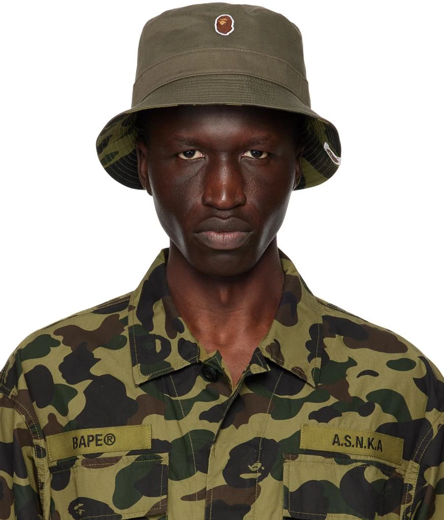 Bape Green 1st Camo One Point Reversible Bucket Hat 1