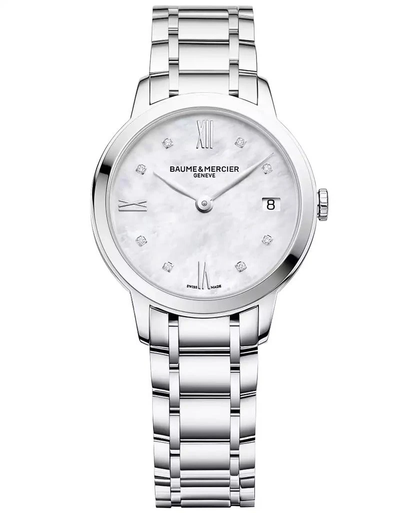 Baume & Mercier Women's Swiss Classima Diamond-Accent Stainless Steel Bracelet Watch 31mm M0A10326 1