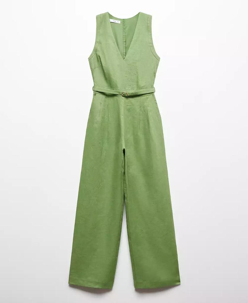 MANGO(マンゴ)☆Belt linen jumpsuit☆SNS大人気 Mango Women's Belt Linen Jumpsuit - Leggings - Compare