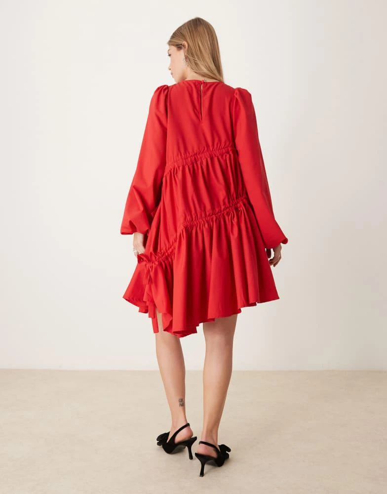 Ghospell Ghospell ruched mini dress in red 2