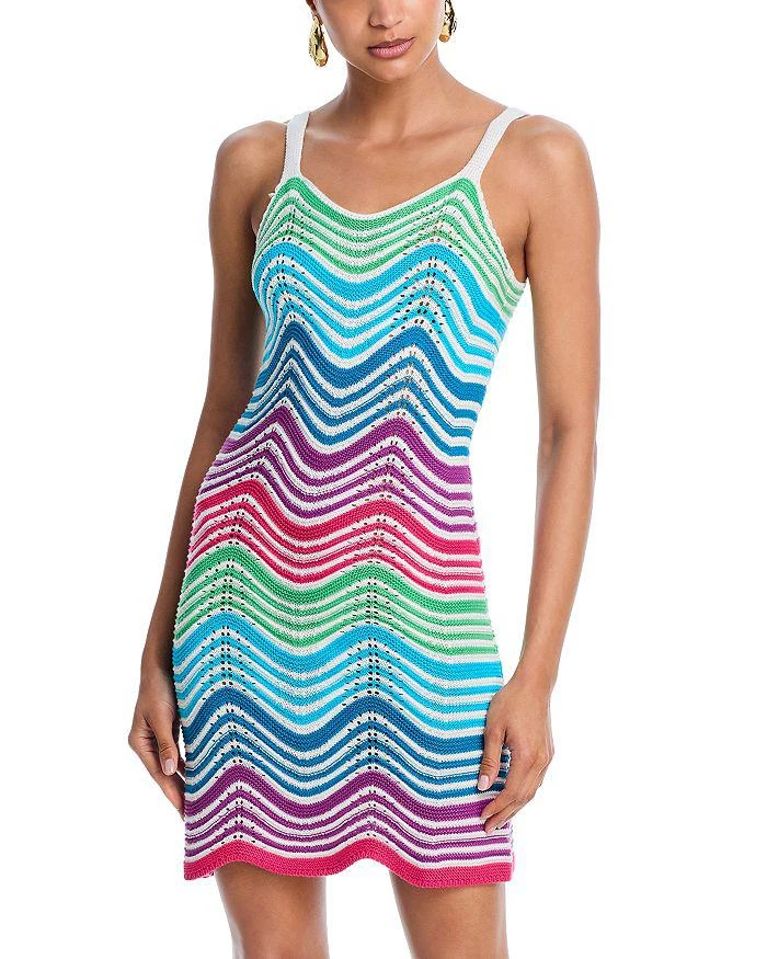 AQUA Rainbow Scallop Hem Crochet Tank Dress - Exclusive 2