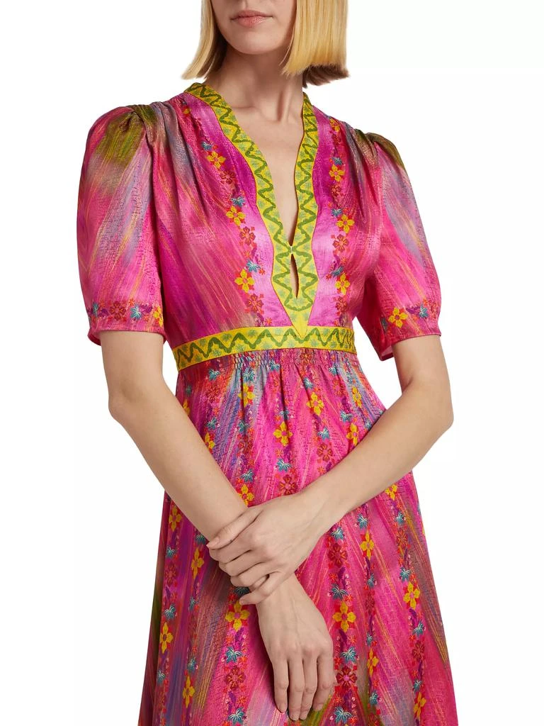 Saloni Tabitha Printed Silk Midi-Dress 6