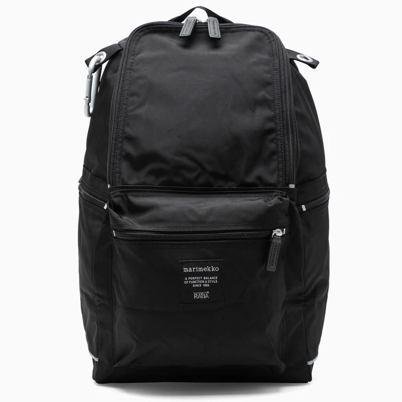 Marimekko Black nylon logo-patch backpack 1