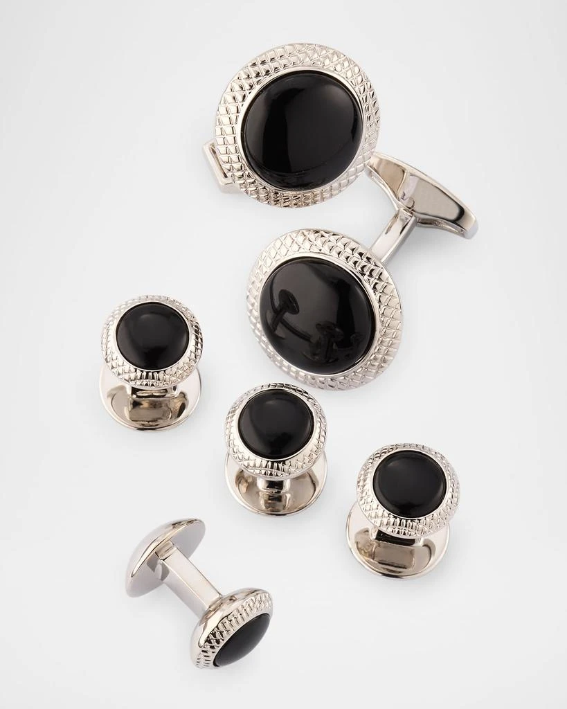 Shop Men's Bullseye Black Onyx Cufflink and Stud Set on Sale at
