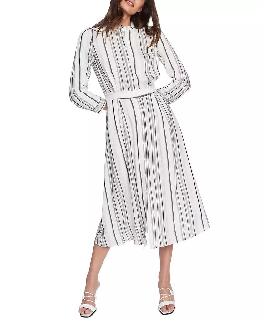 Court & Rowe Women's Stripe Belted Midi Shirt Dress 1