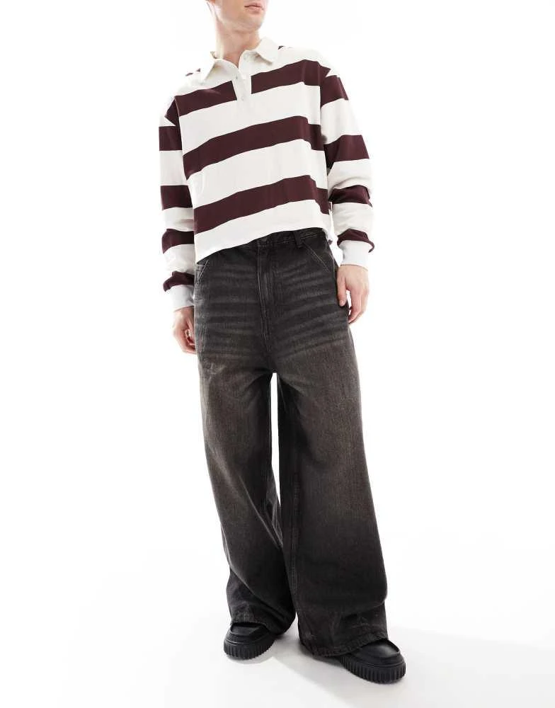 Pull&Bear Pull&Bear mega baggy jeans in black 1