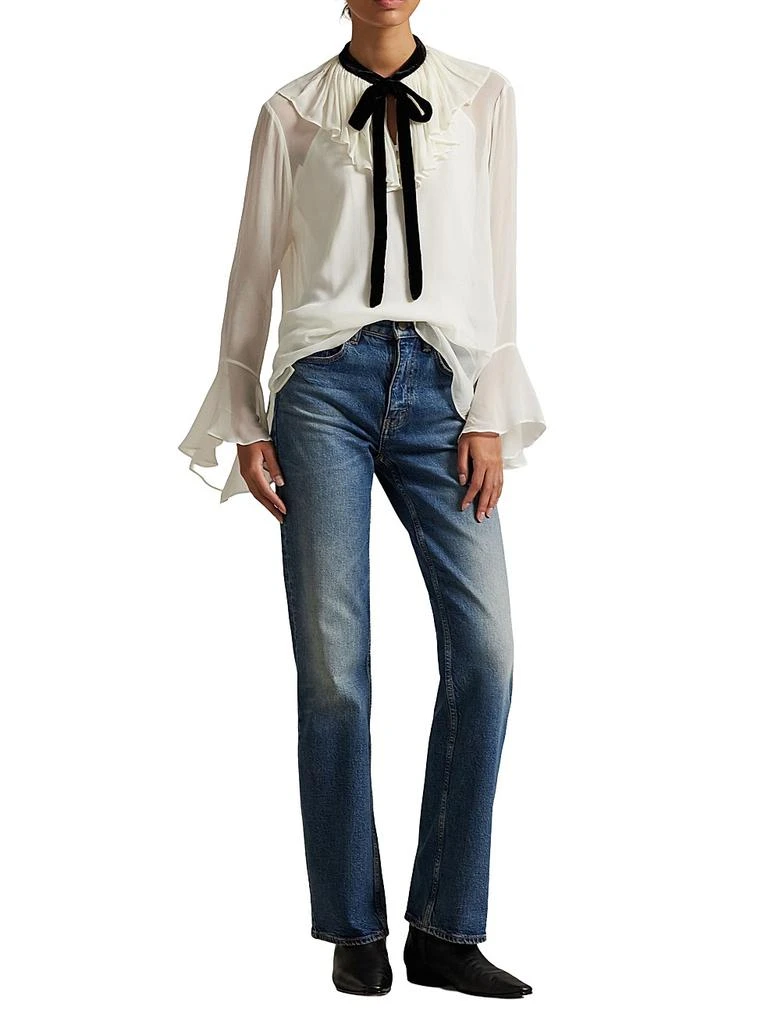 Ralph Lauren Crinkled Georgette Tieneck Blouse 2