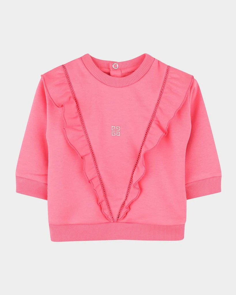 Givenchy Girl's Ruffle Trim 4G Sweatshirt, Size 12M-3 1