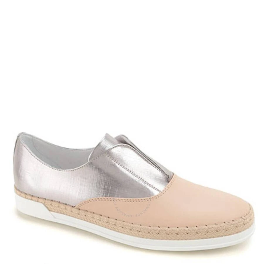 Tod's Ladies Slip on Sneakers with Mettalic Effect in Light/Metal Gold 1