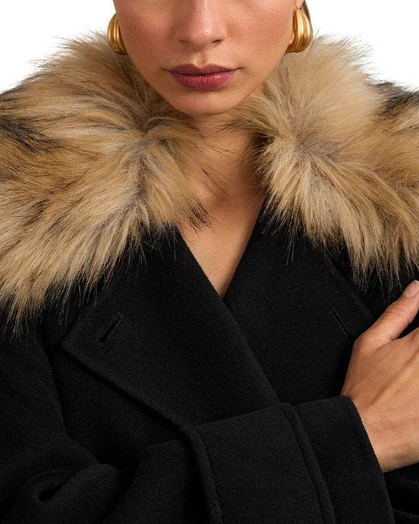 REISS Jolene Faux Fur Blind Seam Wool Coat 4