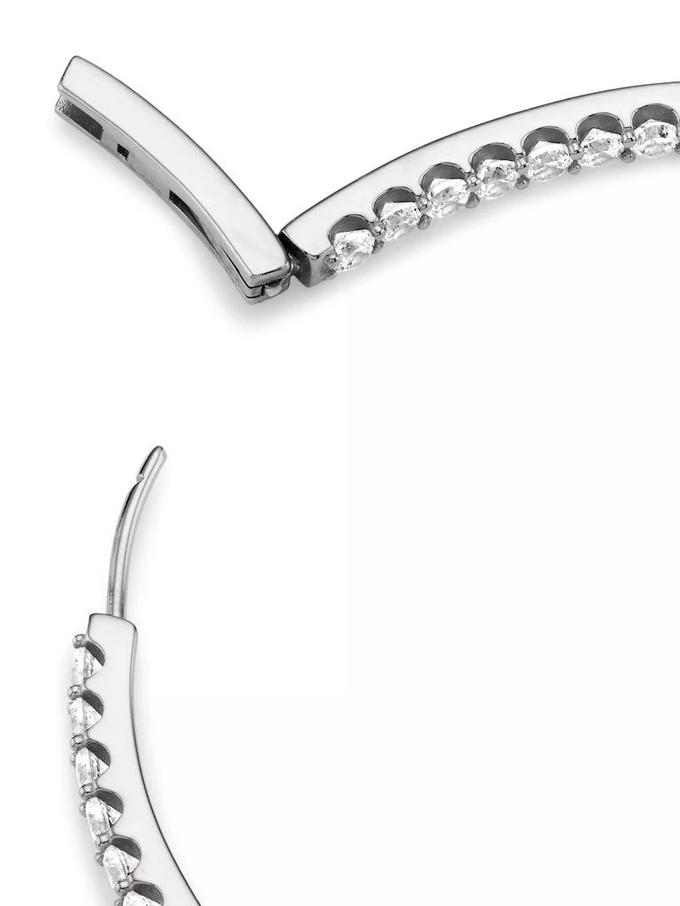 Adriana Orsini Tennis Perfect Sterling Silver & Cubic Zirconia Inside-Out Hoops 3