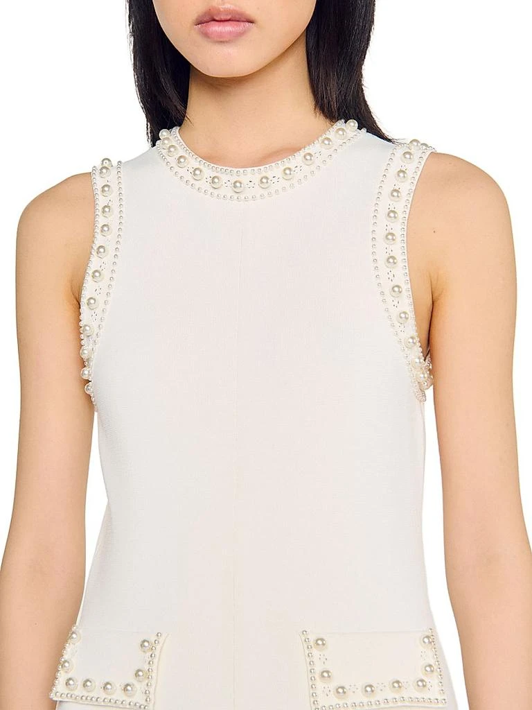 Sandro Pearl Bead Knit Maxi Dress 5