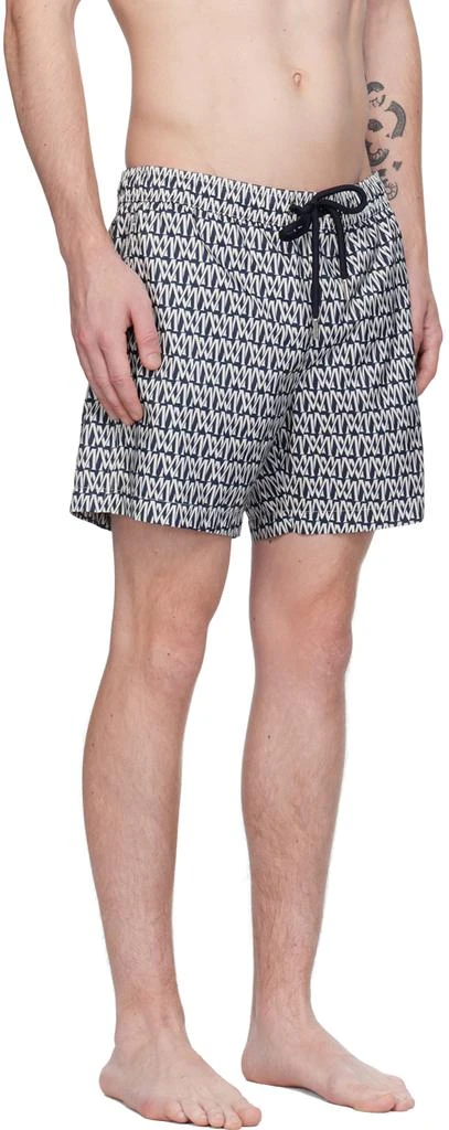 Moncler Navy & White Printed Swim Shorts 2