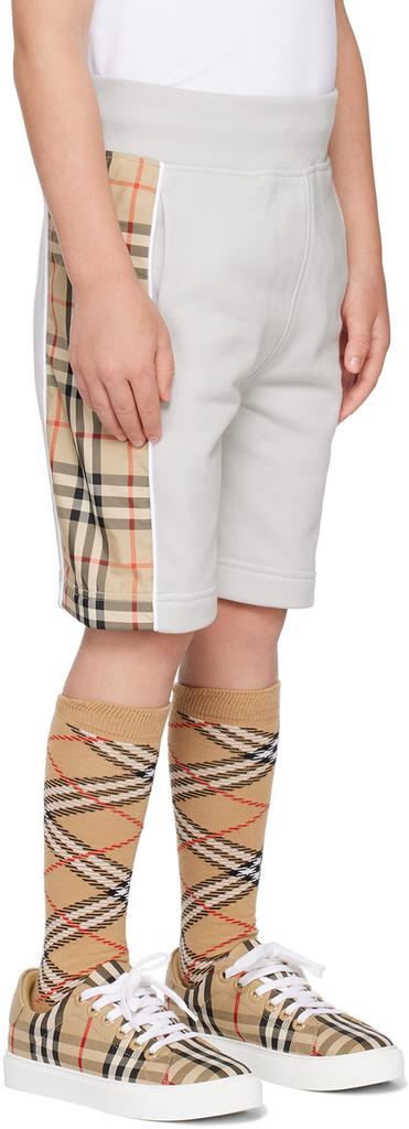 Burberry Kids Gray Vintage Check Panel Shorts