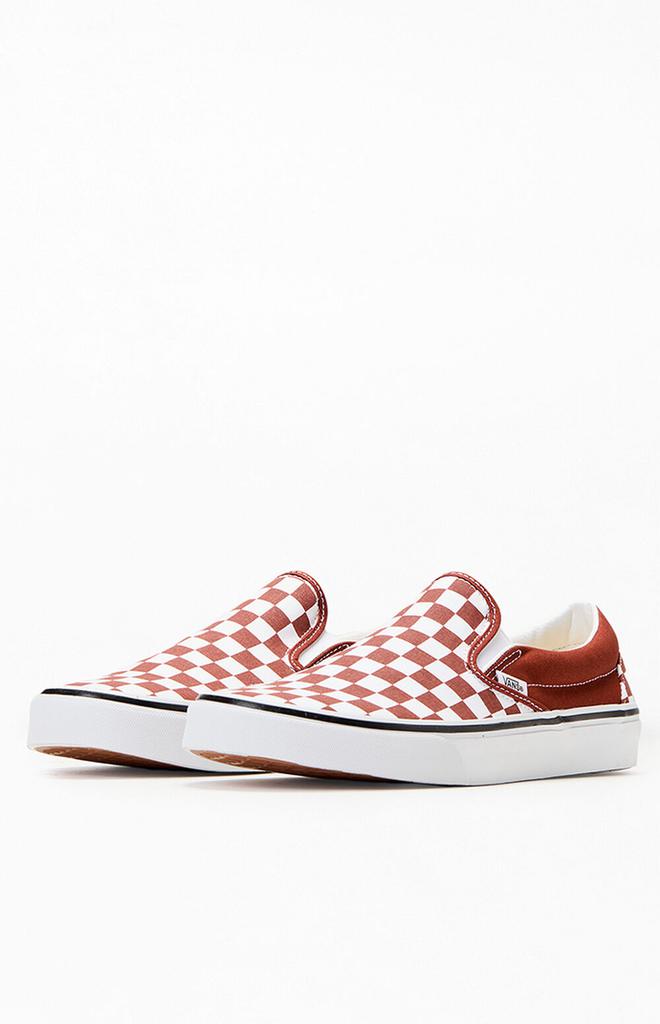 Vans Brown Checkerboard Slip-On Shoes