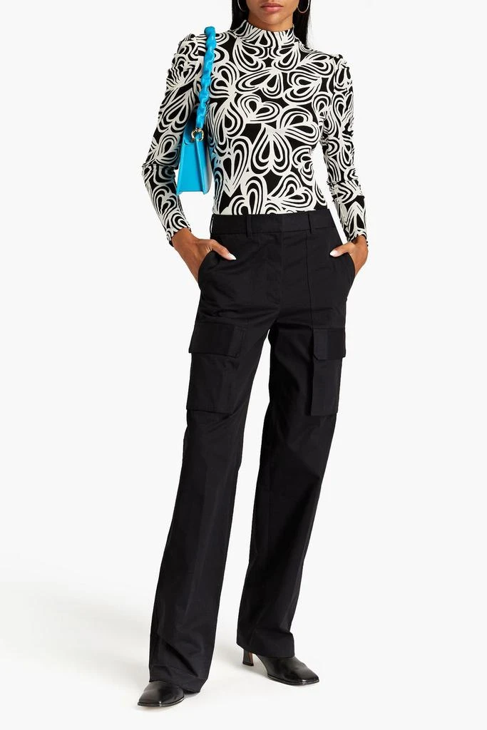 DIANE VON FURSTENBERG Doha ruched printed Lyocell and wool-blend jersey turtleneck top 2