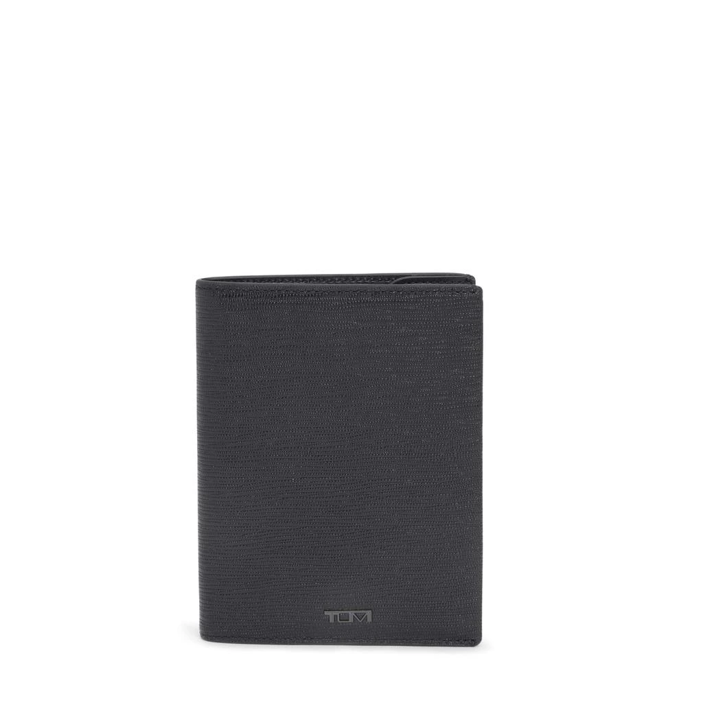 Tumi TUMI - Nassau Leather Passport Sleeve - Travel Card Holder and Organizer - Black Embossed