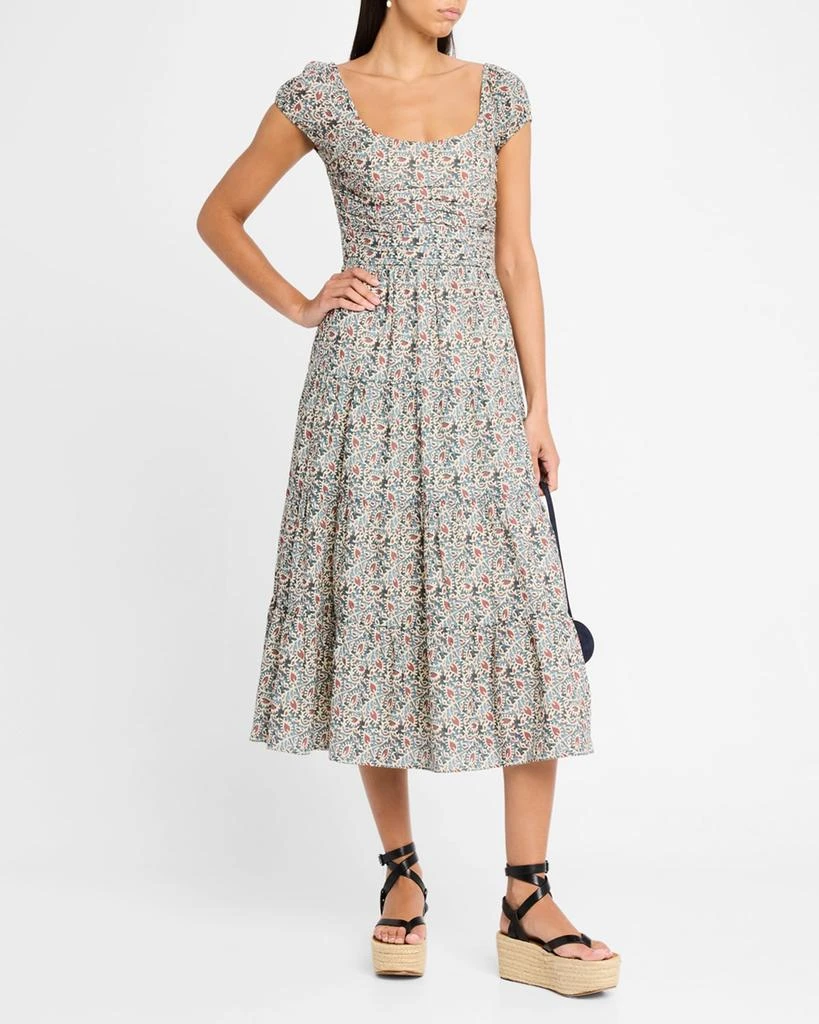 Paige Marchella Printed Short-Sleeve Midi Dress 4