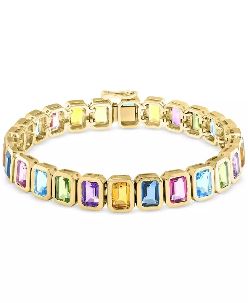 Effy EFFY® Multi-Gemstone Flex Bracelet (25-1/2 ct. t.w.) in 14k Yellow Gold-Plated Sterling Silver 1
