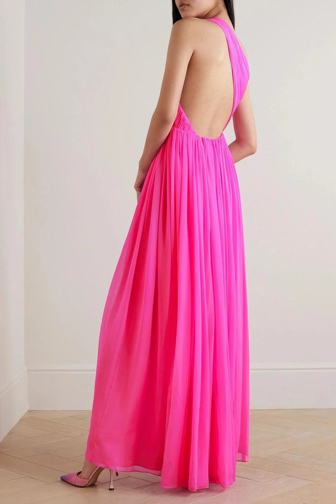 ADAM LIPPES One-shoulder plissé silk-chiffon gown 3