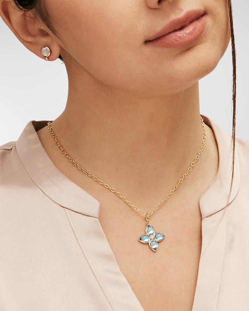 Syna 18k Yellow Gold Quartz & Diamond Pendant Necklace