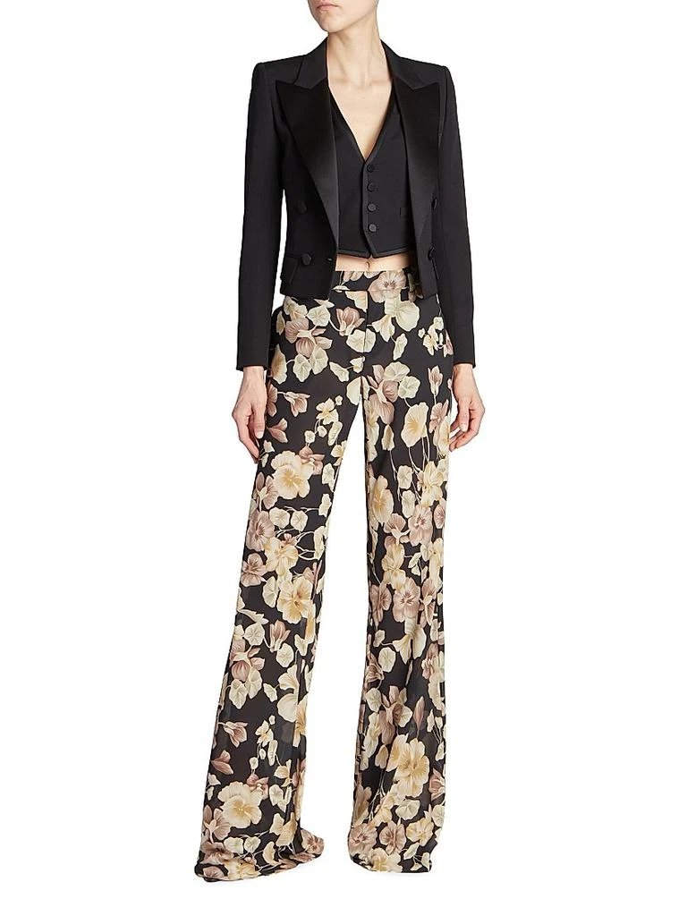 Yves Saint Laurent Cropped Tuxedo Blazer in Grain De Poudre 6