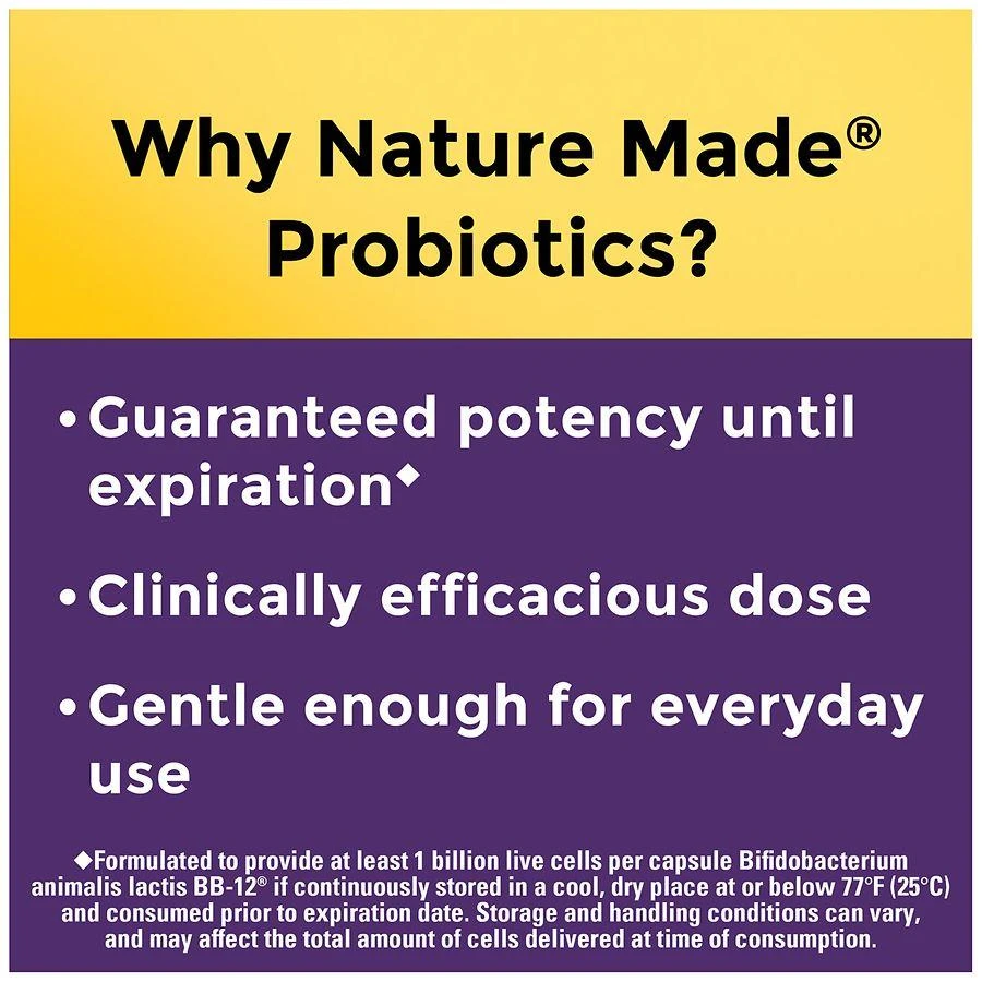 Nature Made Probiotic Capsules 1 Billion CFU From Live Cultures 10