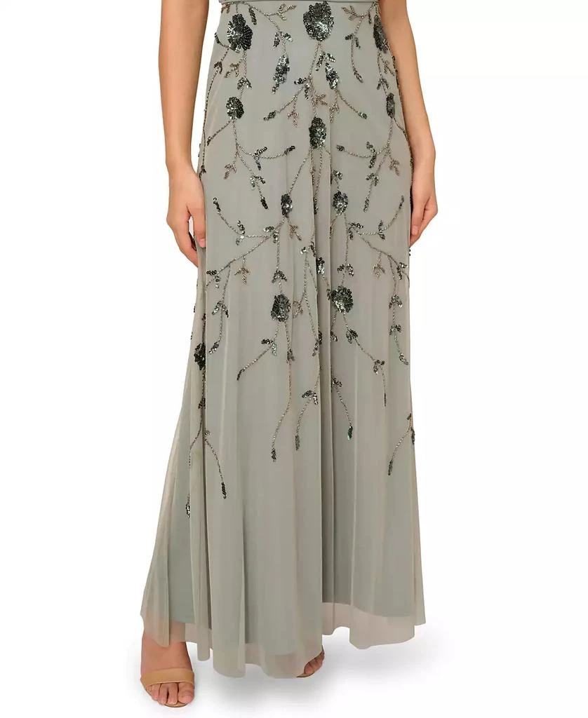 Adrianna Papell Women's V-Neck Beaded Mesh Dress 5