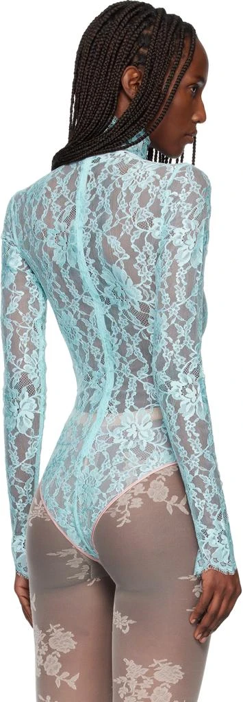 Valentino Blue Floral Lace Bodysuit 3