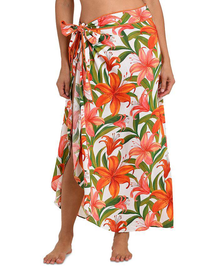 La Blanca Jungle Blossoms Tie Wrap Skirt Swim Cover-Up