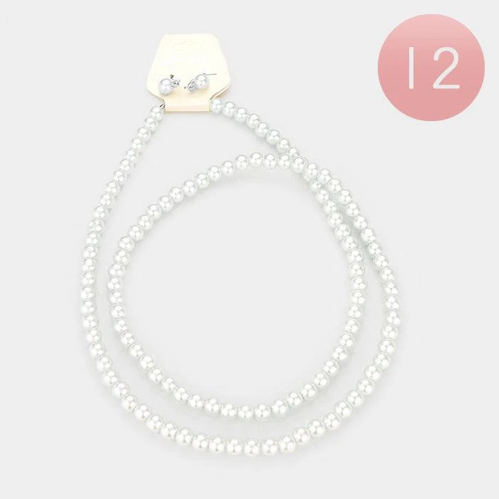 FASHNZFAB 12PCS - Faux Pearl Necklaces 3