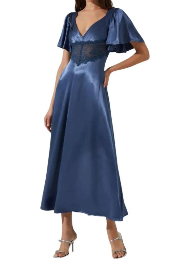 ASTR Aurelia Dress In Slate Blue 1