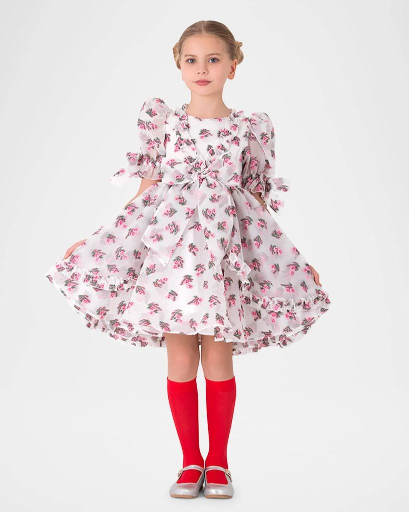 Mama Luma Girl's Puff Sleeve Floral-Print Dress, Size 3T-12 2