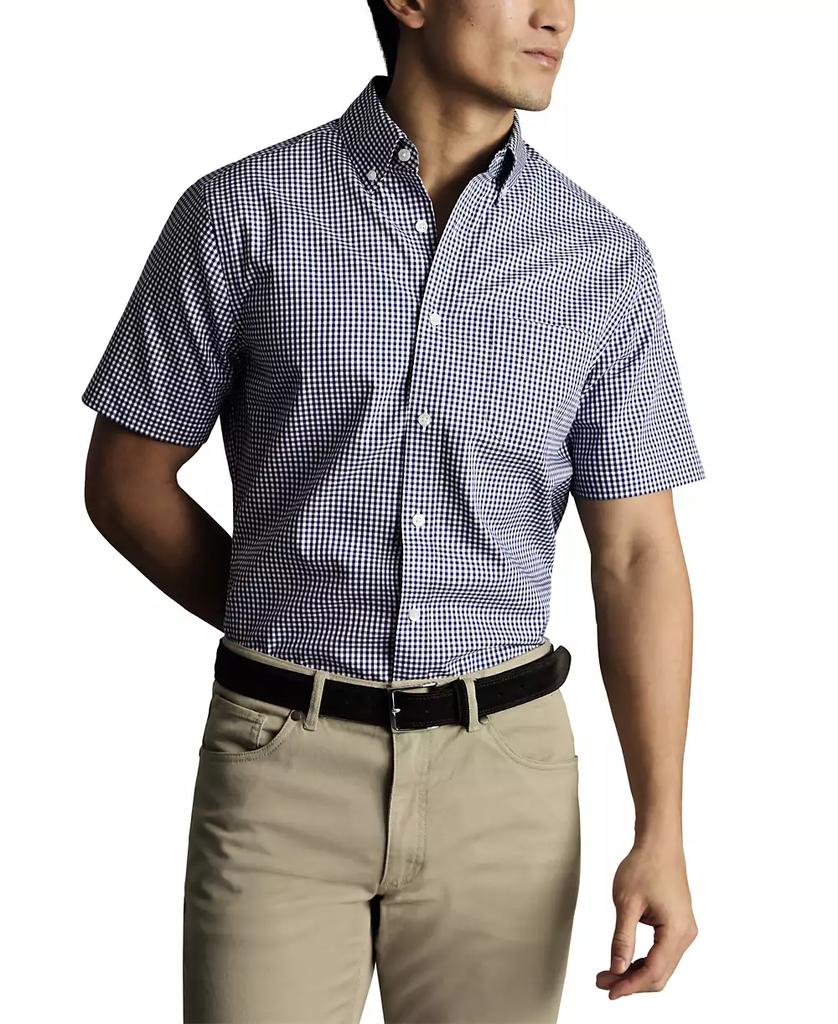 Charles Tyrwhitt Men's Slim Fit Short Sleeve Wrinkle-Resistant Button-Down Shirt