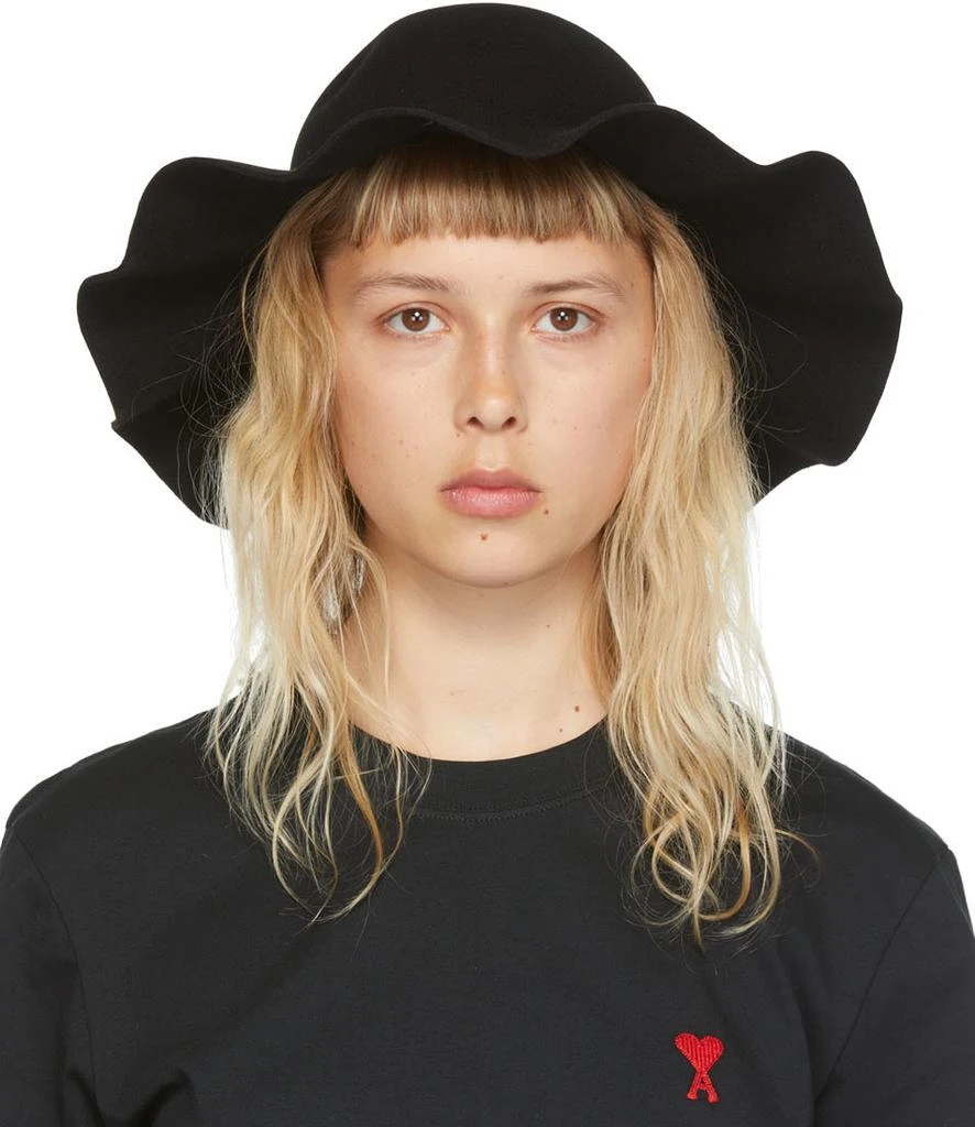 AMI Black Borsalino Edition Felted Hare Fur Hat 1