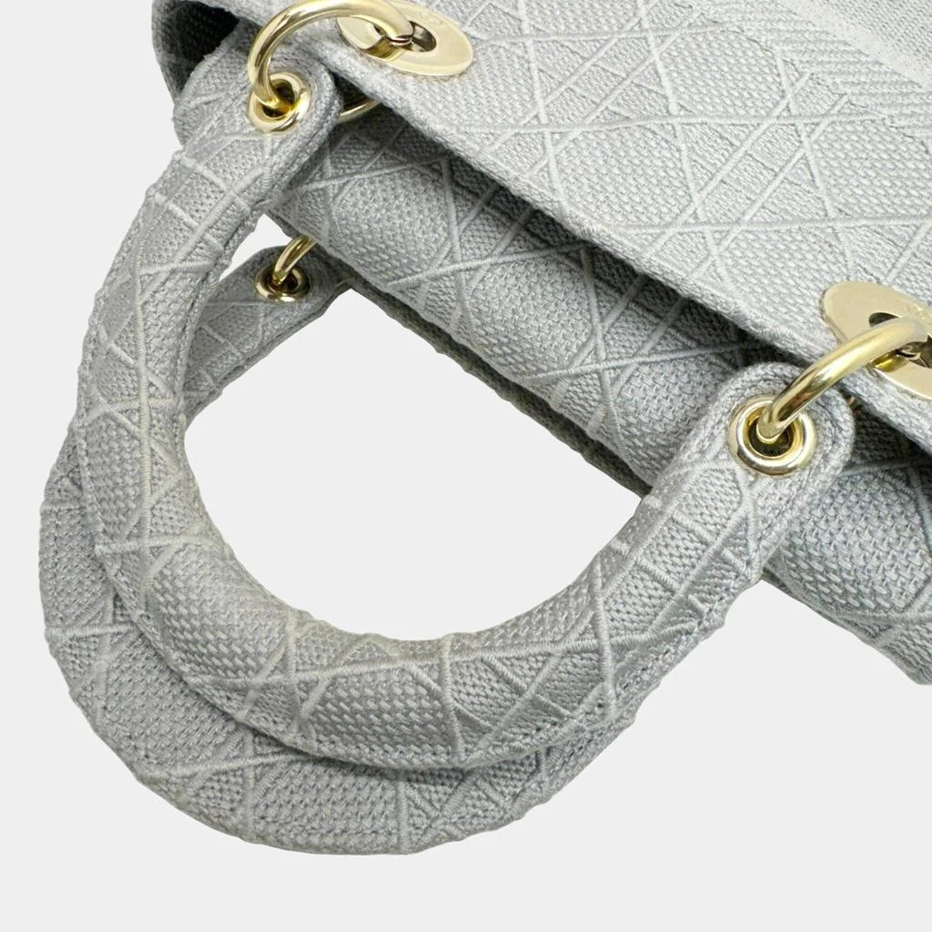 Dior Dior Grey Canvas Medium Cannage Lady D-Lite Tote Bag 10