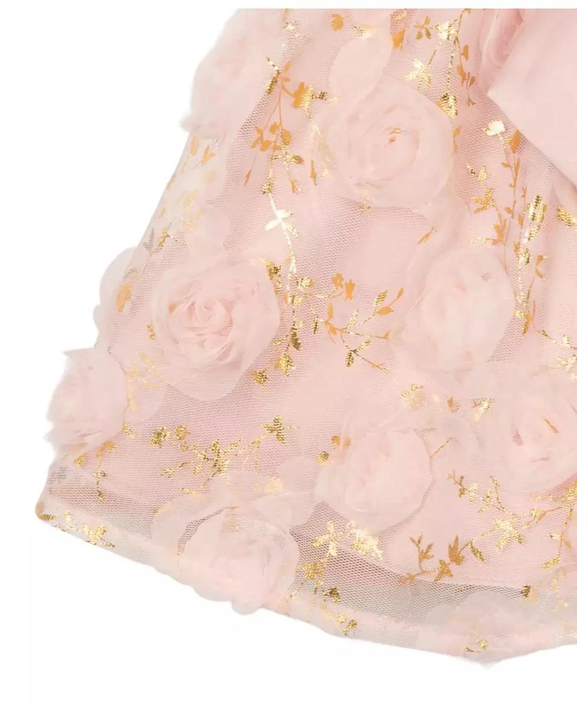 Rare Editions Baby Girls Soutache Foil Mesh Social Dress 4