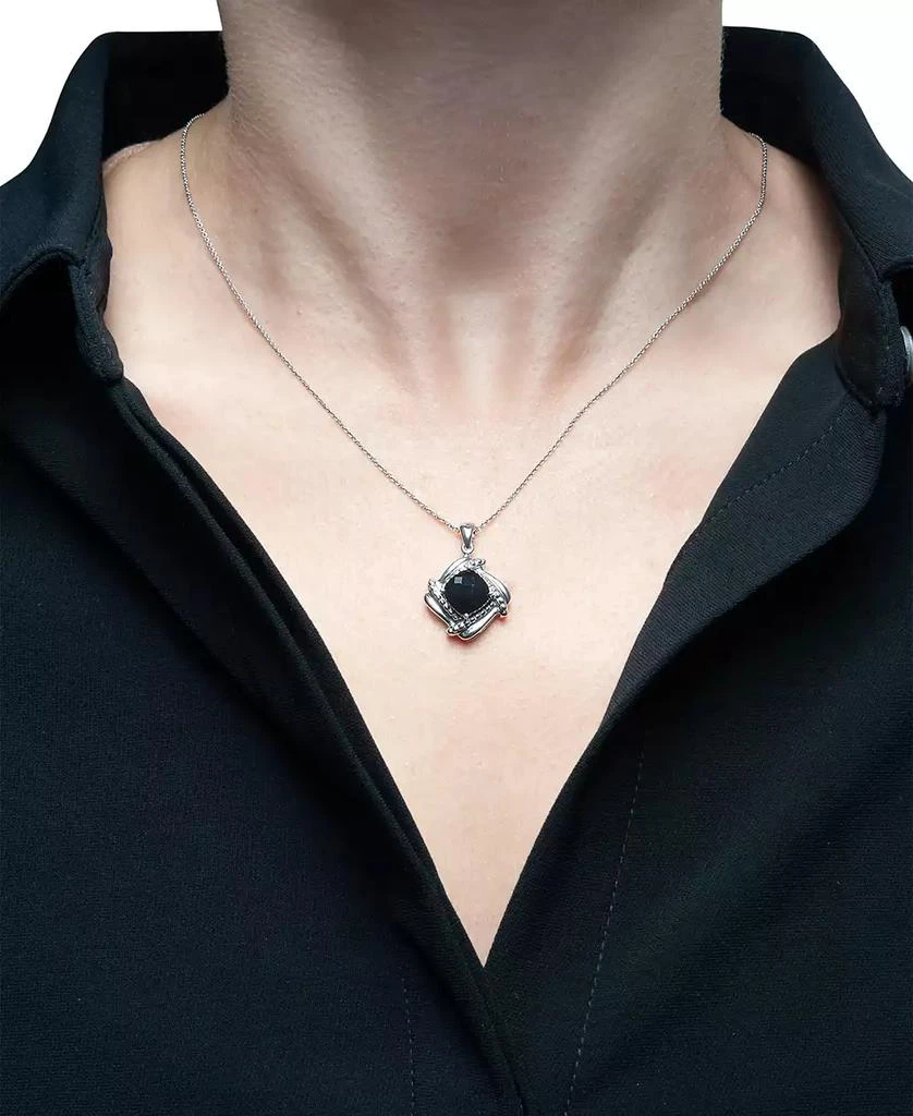 Macy's Onyx Box Set (Pendant, Earrings & Ring) in Sterling Silver 2