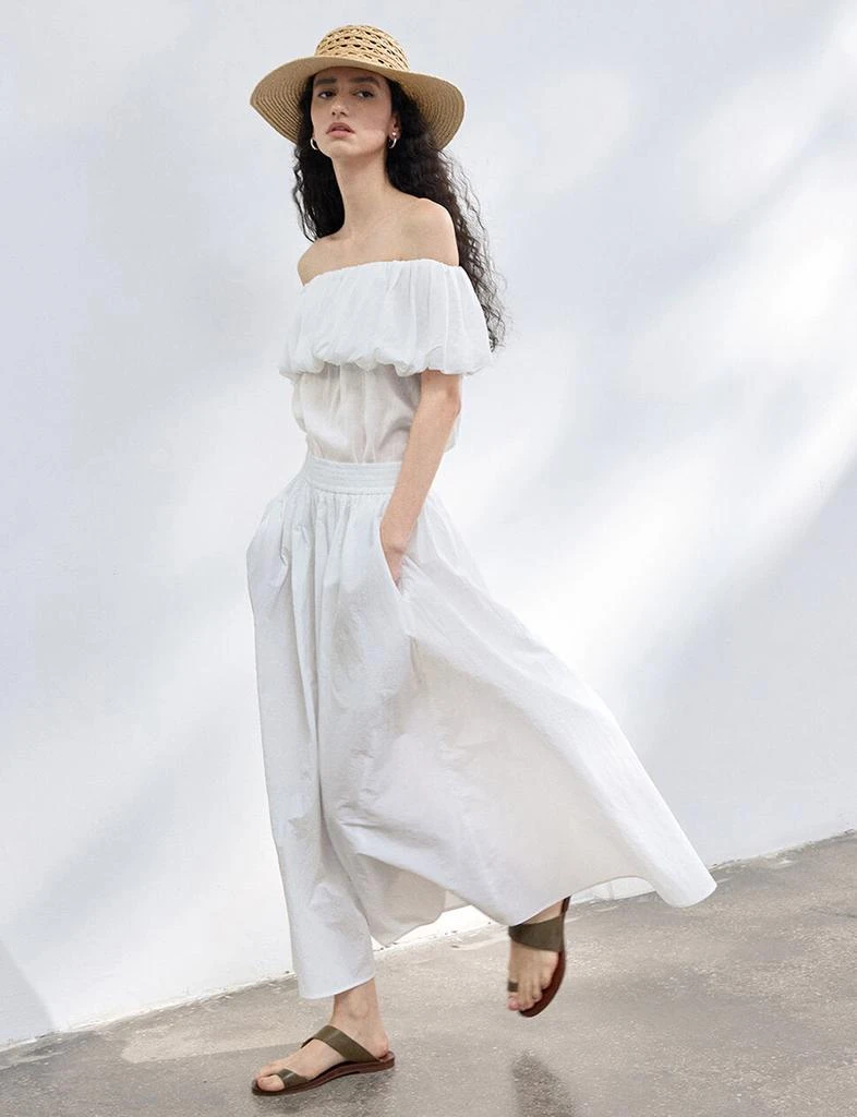 Pixie Market White Off-the-Shoulder Scrunchie Top-PREORDER 5